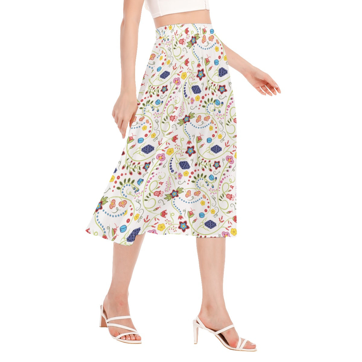 Fresh Fleur Women's Long Section Chiffon Skirt