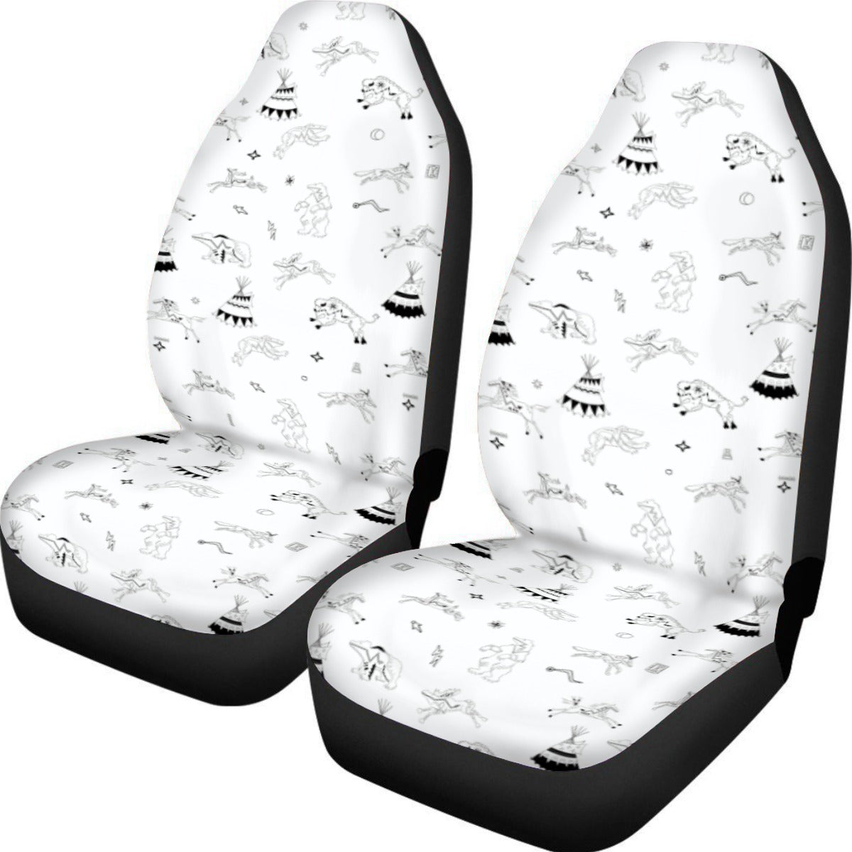 Ledger Dabbles White Universal Car Seat Cover With Thickened Back