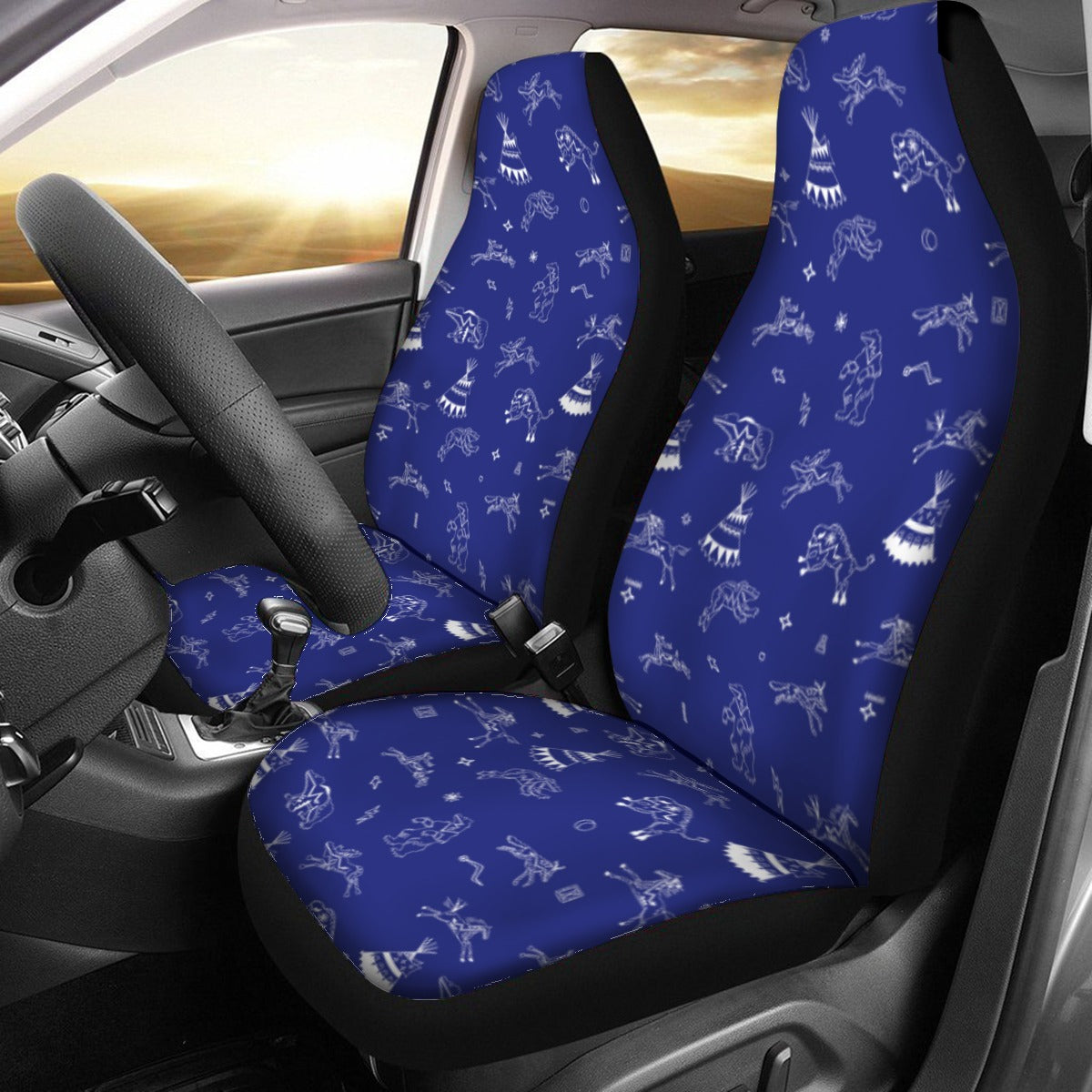 Ledger Dabbles Blue Universal Car Seat Cover With Thickened Back