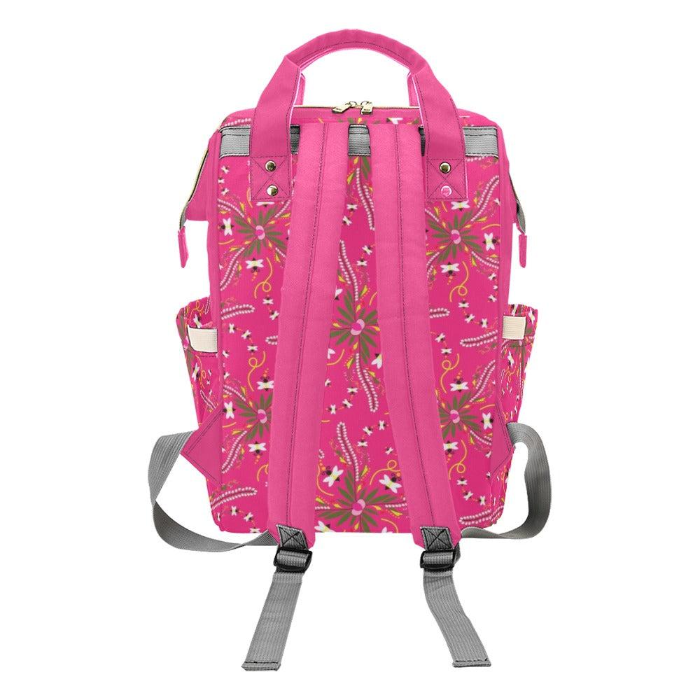 Willow Bee Bubblegum Multi-Function Diaper Backpack/Diaper Bag