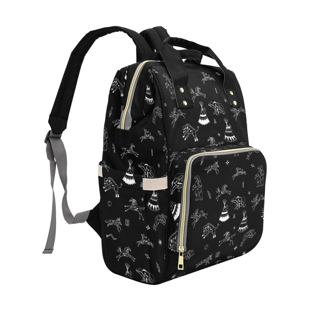 Ledger Dabbles Black Multi-Function Diaper Backpack/Diaper Bag