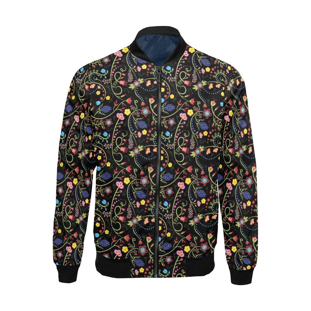 Fresh Fleur Midnight Bomber Jacket for Men