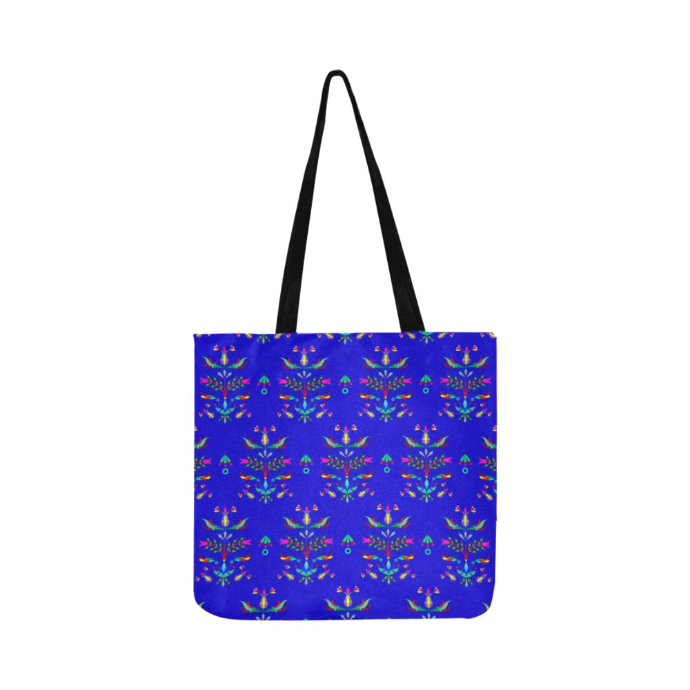 Dakota Damask Blue Reusable Shopping Bag (Two sides)