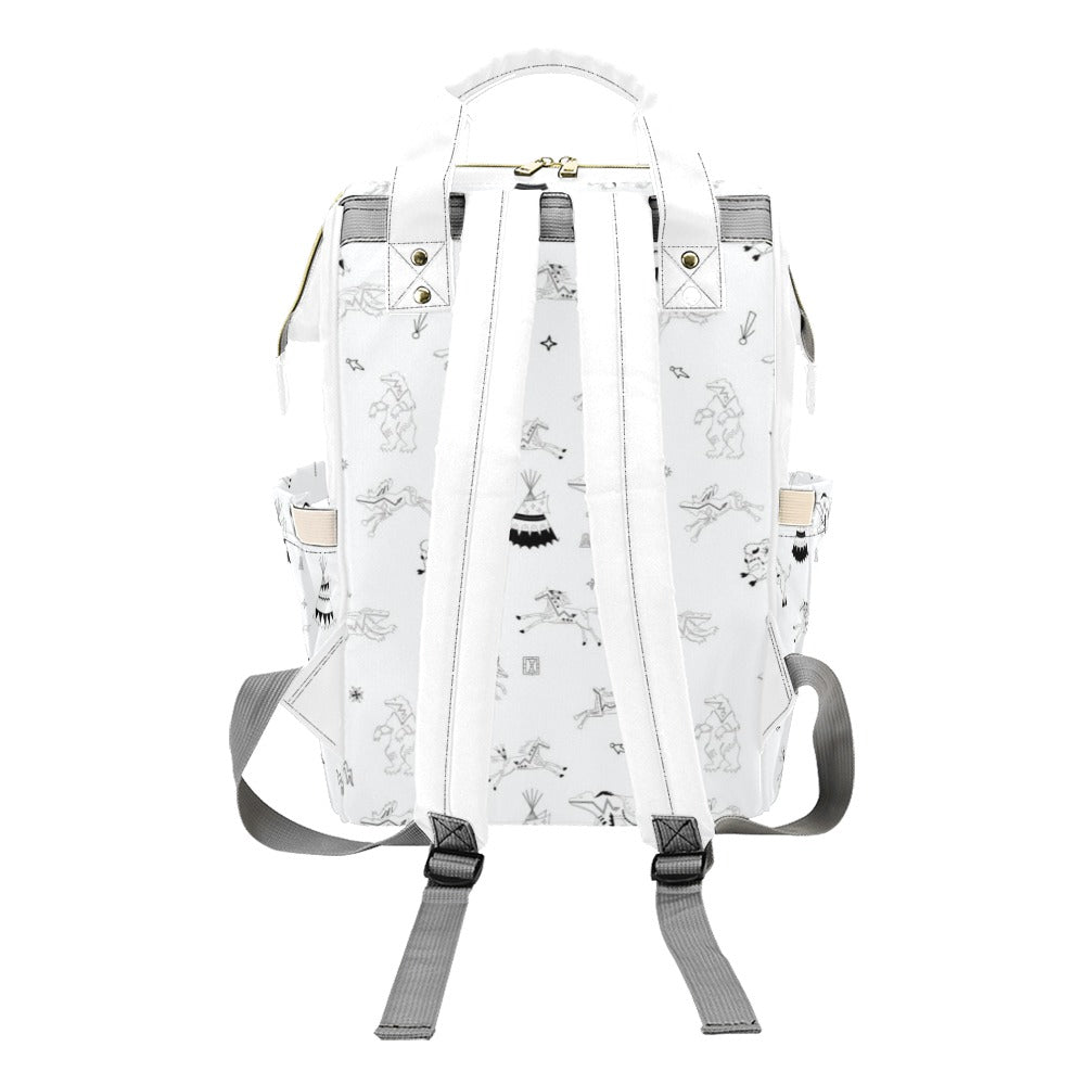 Ledger Dables White Multi-Function Diaper Backpack/Diaper Bag
