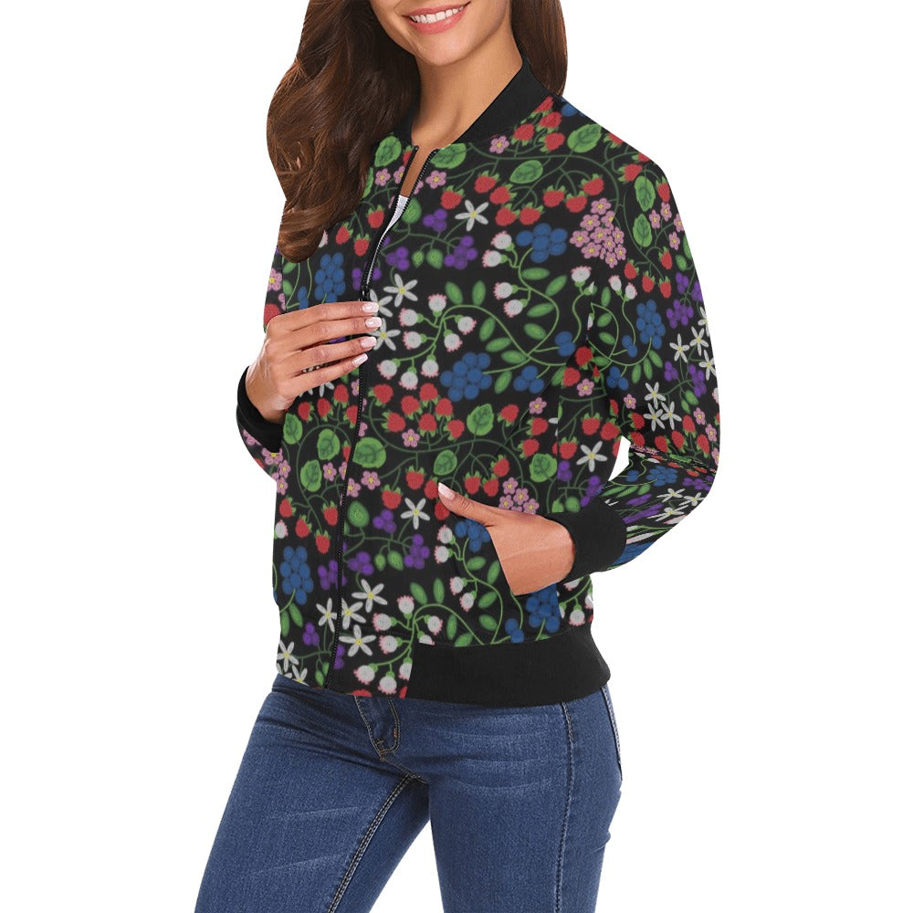 Takwakin Harvest Midnight All Over Print Bomber Jacket for Women