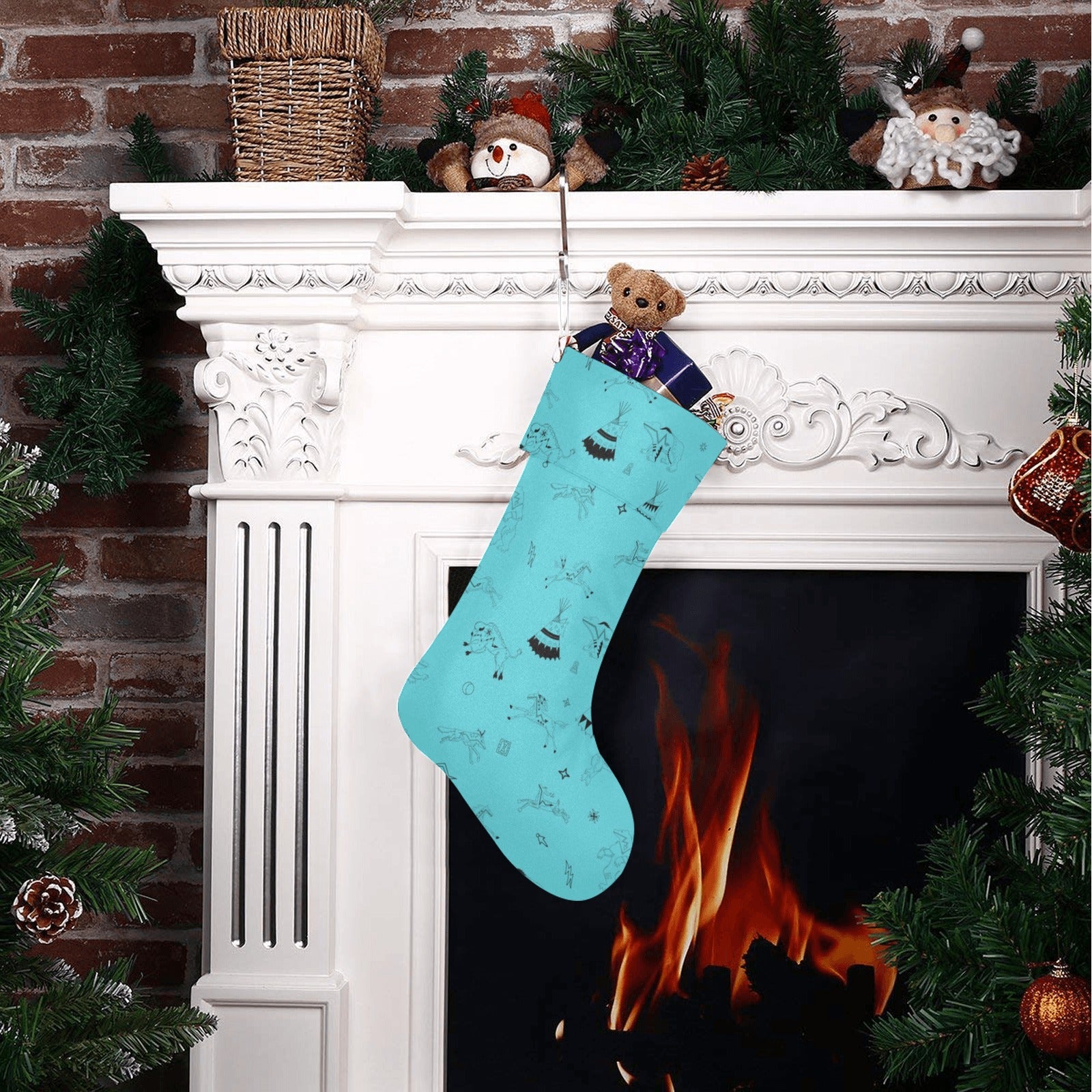 Ledger Dabbles Torquoise Christmas Stocking