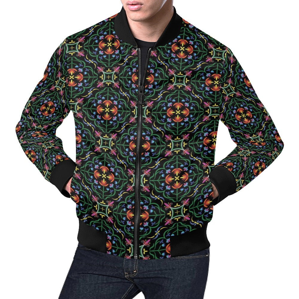 Quill Visions All Over Print Bomber Jacket for Men