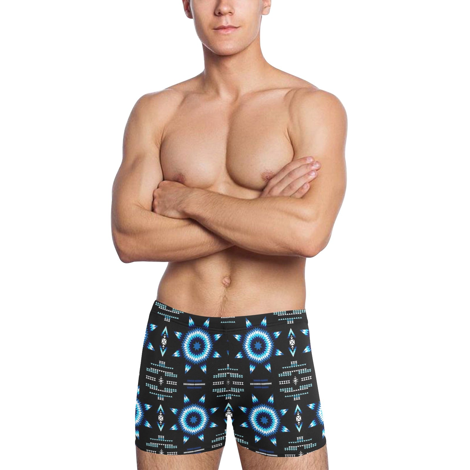 Rising Star Wolf Moon Men's Swimming Trunks