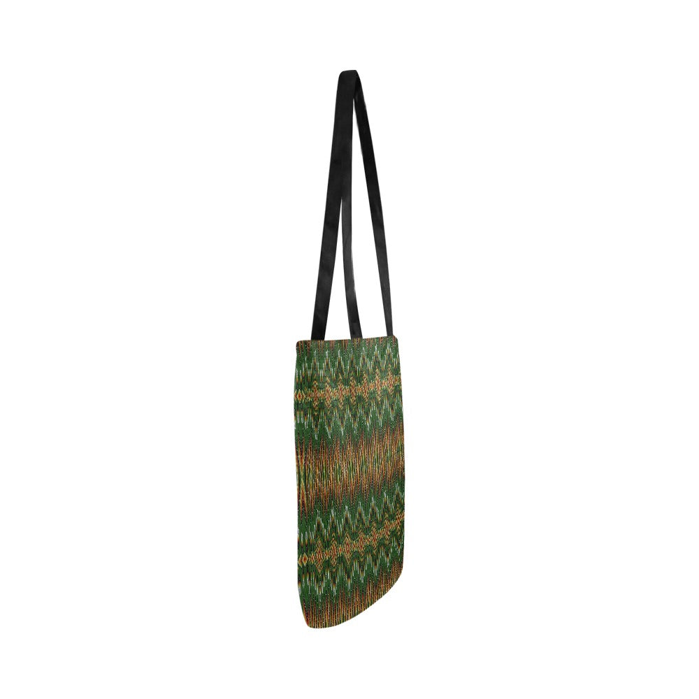 Fire Feather Green Reusable Shopping Bag (Two sides)