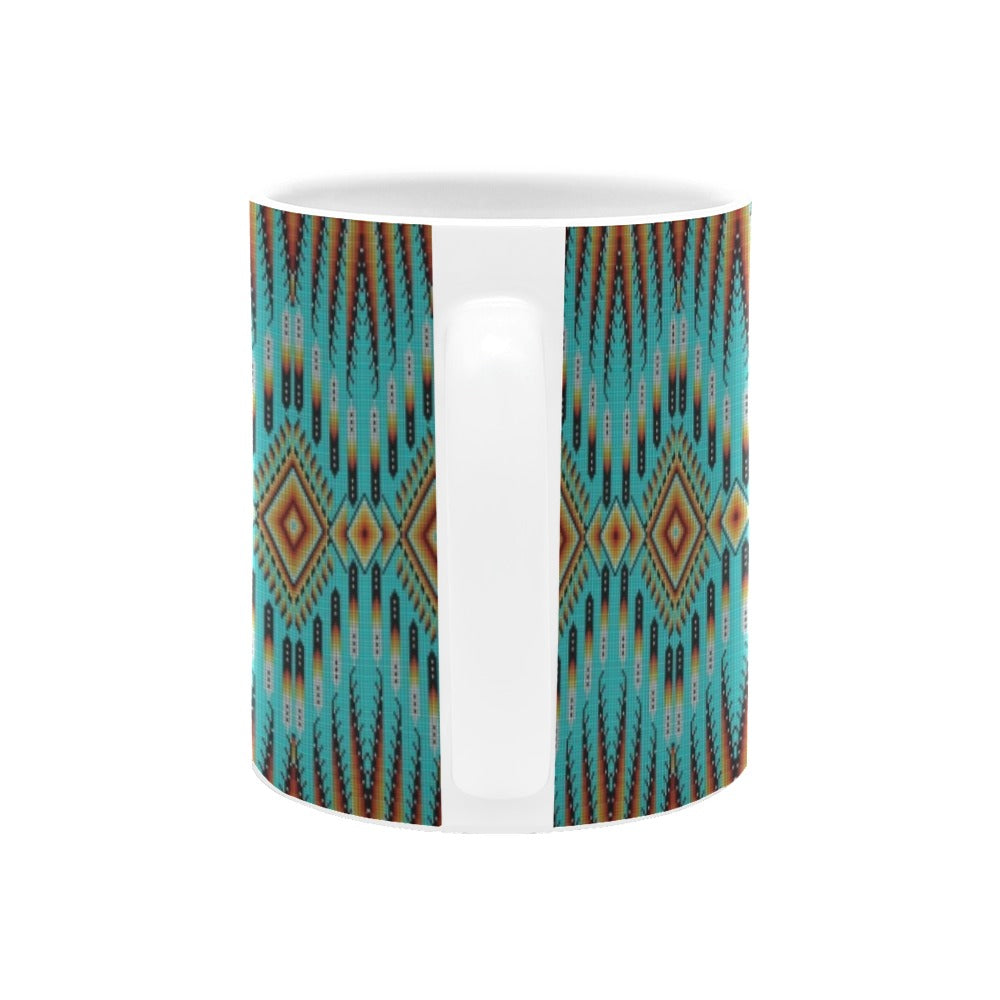 Fire Feather Turquoise White Mug(11OZ)