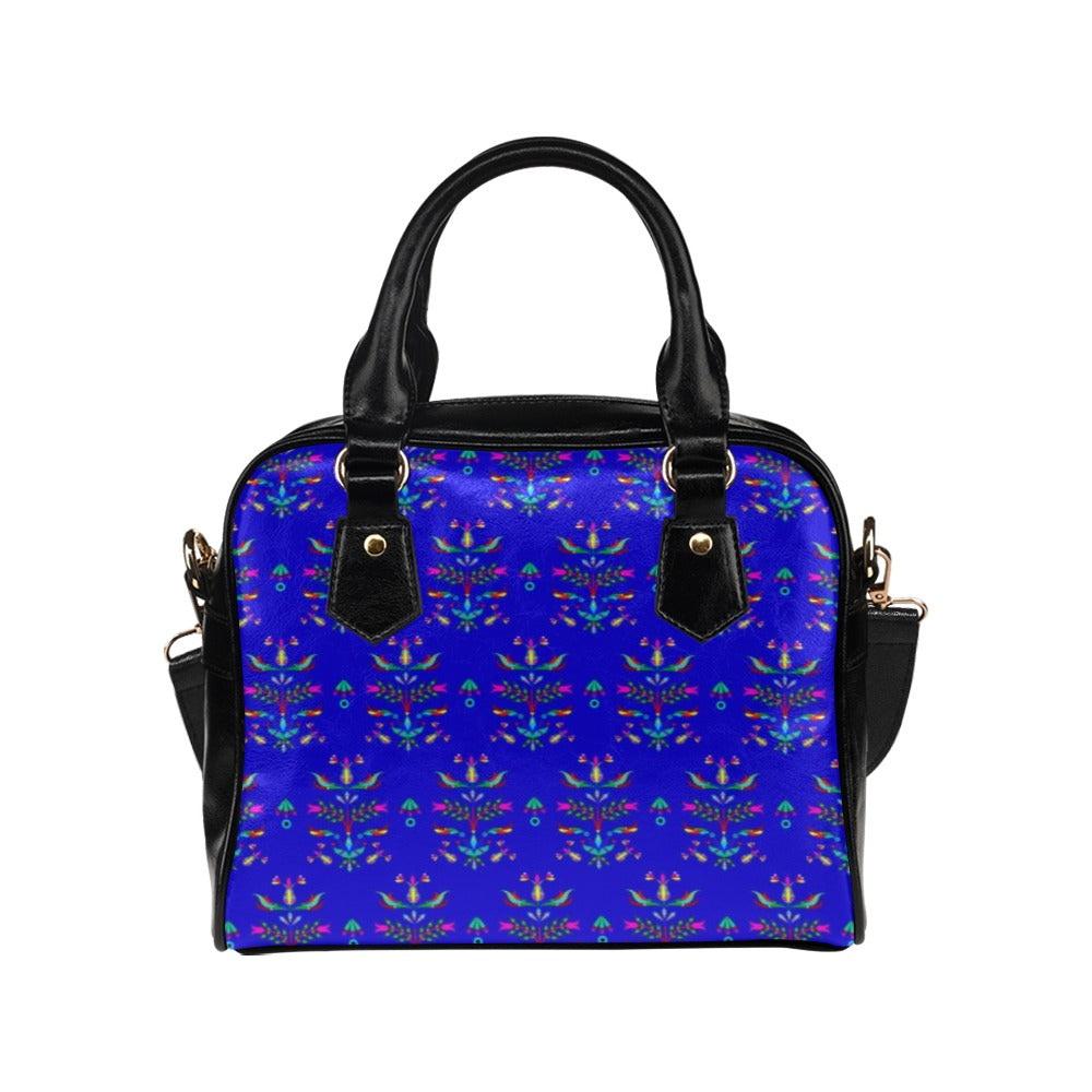 Dakota Damask Blue Shoulder Handbag