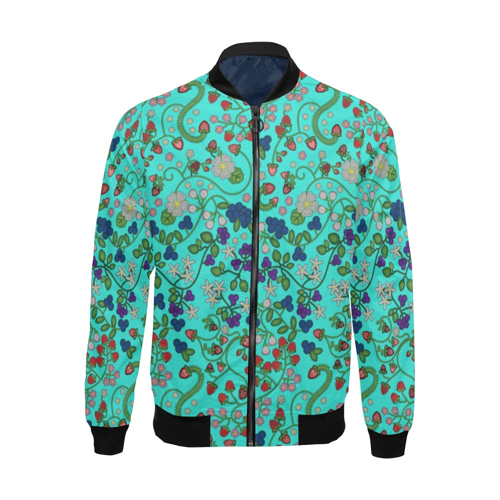 Grandmother Stories Turquoise All Over Print Bomber Jacket for Men