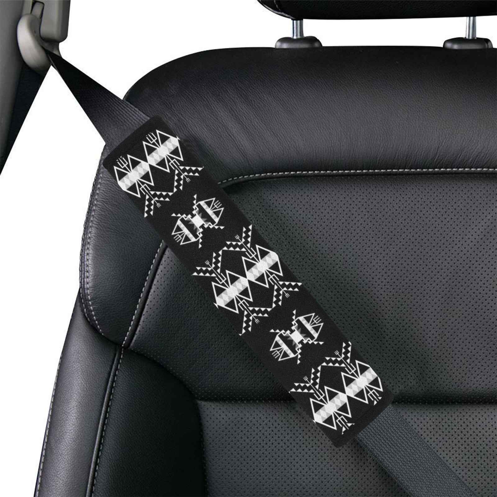 Sacred Trust Black Car Seat Belt Cover 7''x12.6'' (Pack of 2)