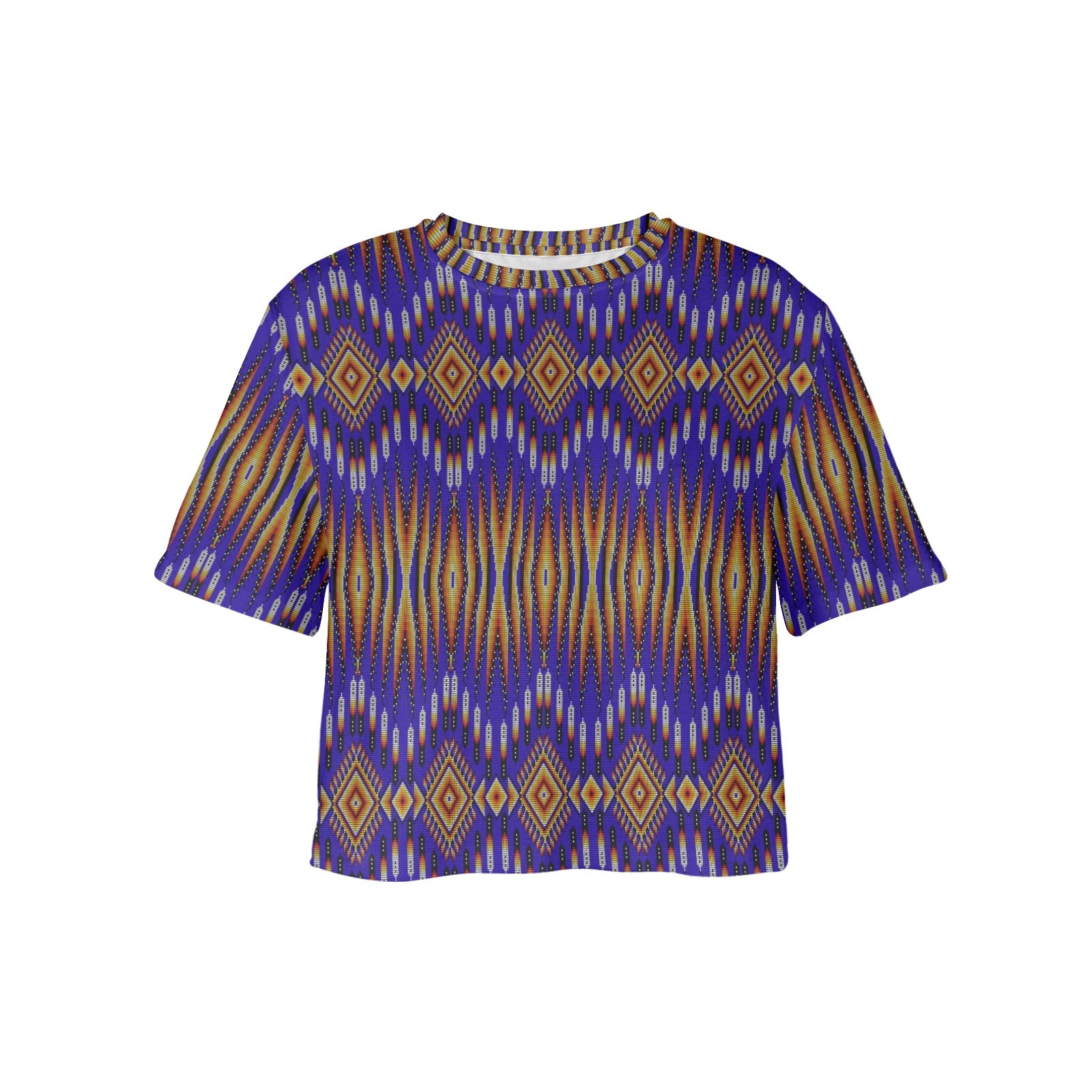 Fire Feather Blue Women's Cropped T-shirt