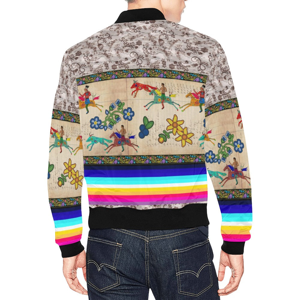 Brothers Race All Over Print Bomber Jacket for Men