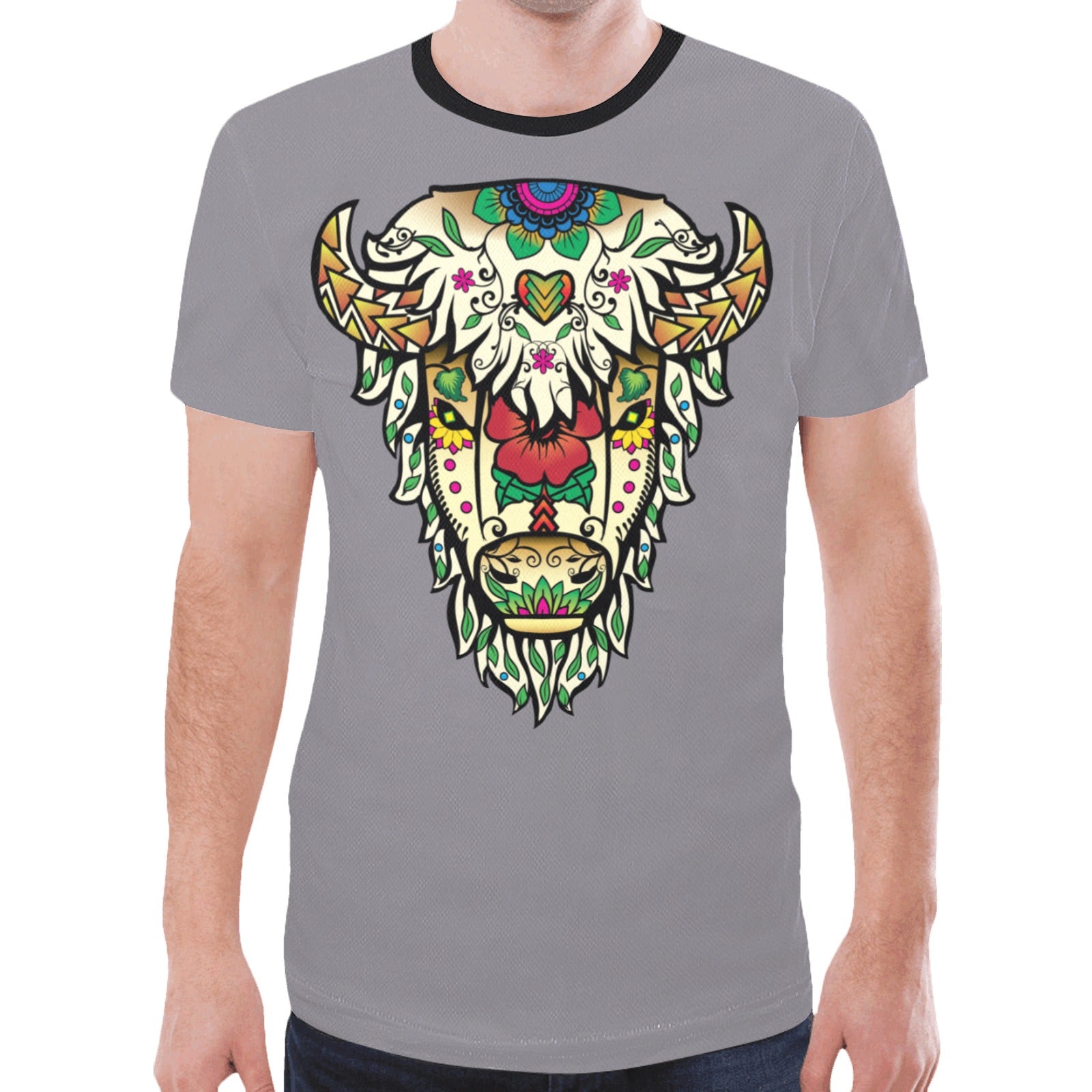 Buffalo Spirit Guide (Dark Gray) T-shirt for Men