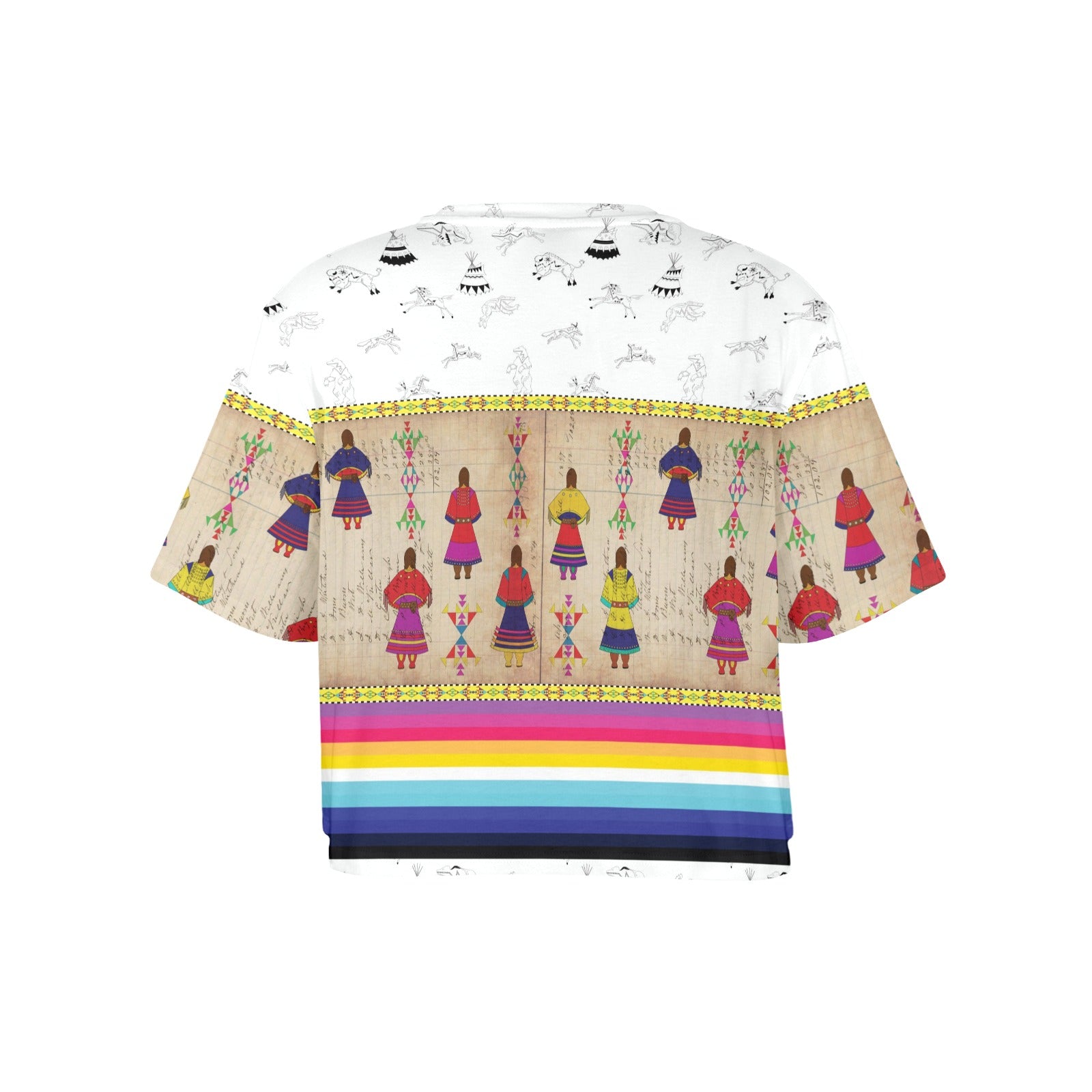 Ledger Round Dance Clay Women's Cropped T-shirt