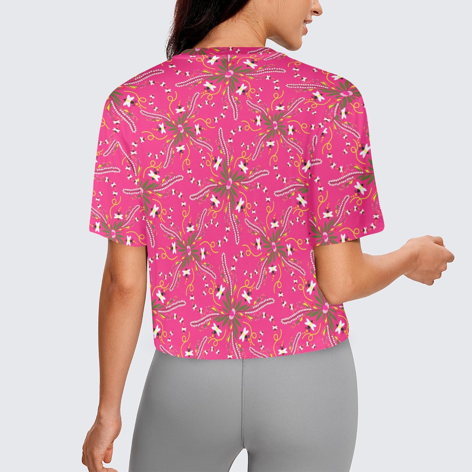 Willow Bee Bubblegum Women's Cropped T-shirt