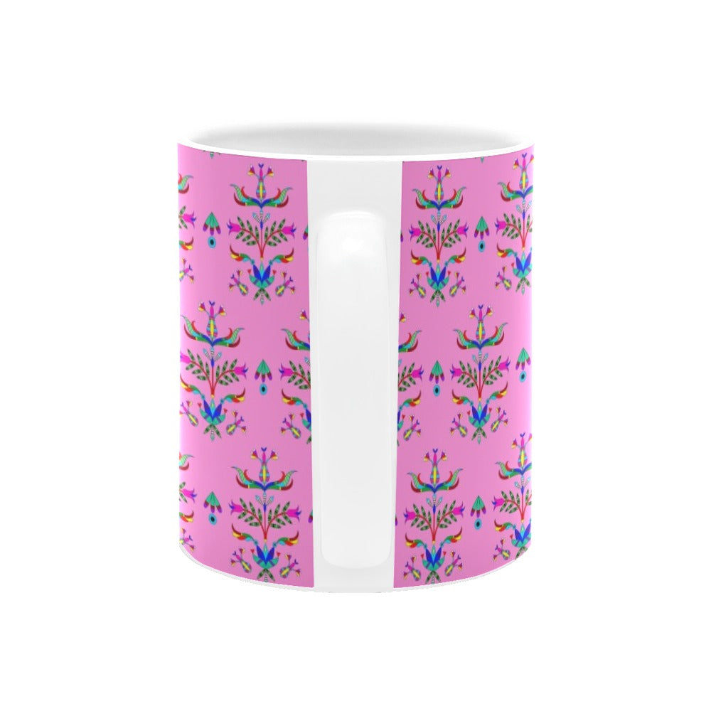 Dakota Damask Cheyenne Pink White Mug(11OZ)