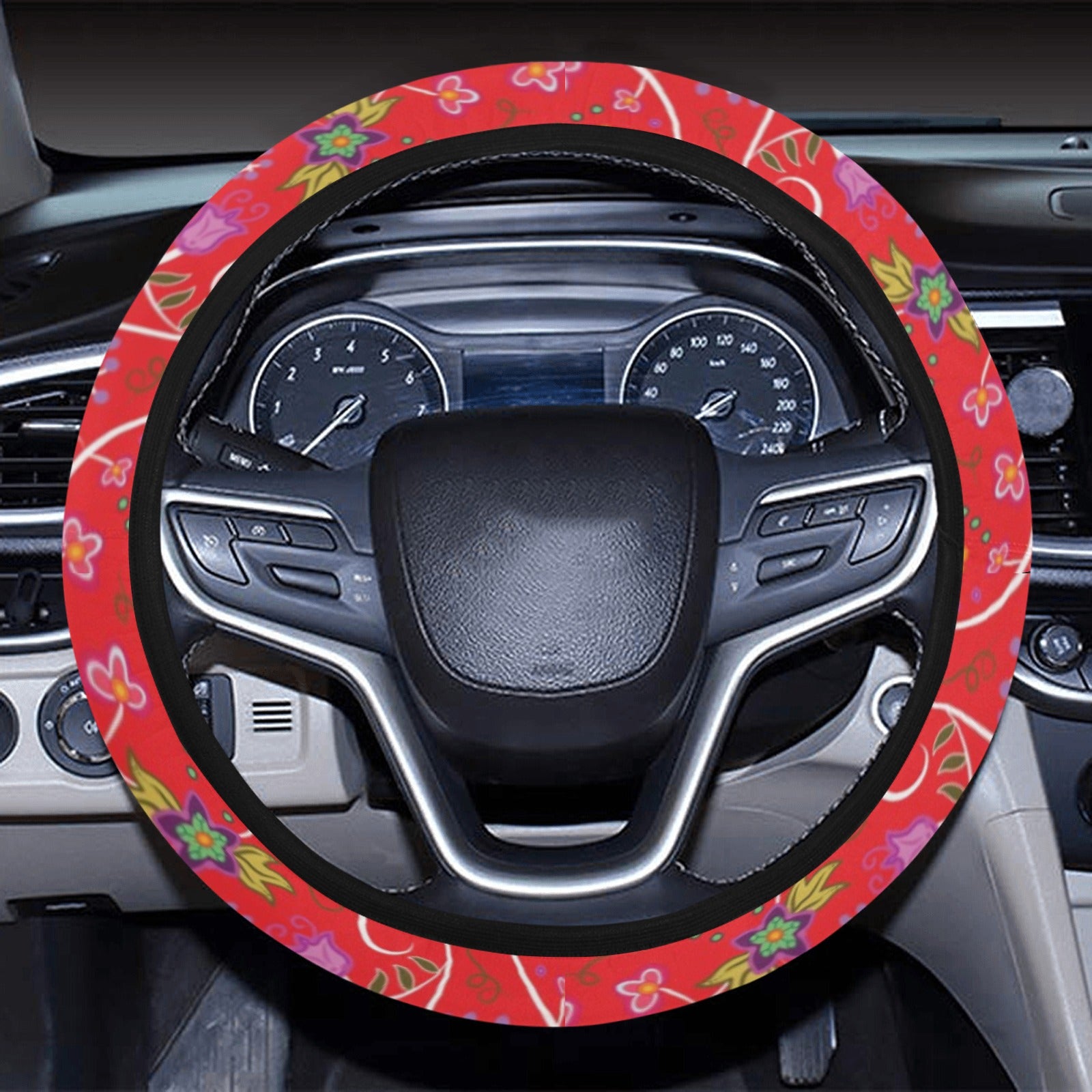 Fresh Fleur Fire Steering Wheel Cover with Elastic Edge