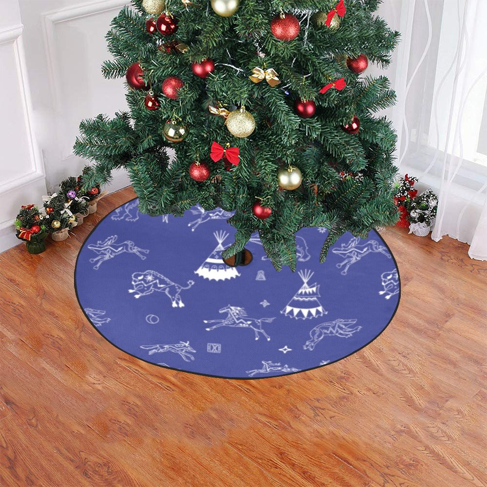 Ledger Dabbles Blue Christmas Tree Skirt 47" x 47"