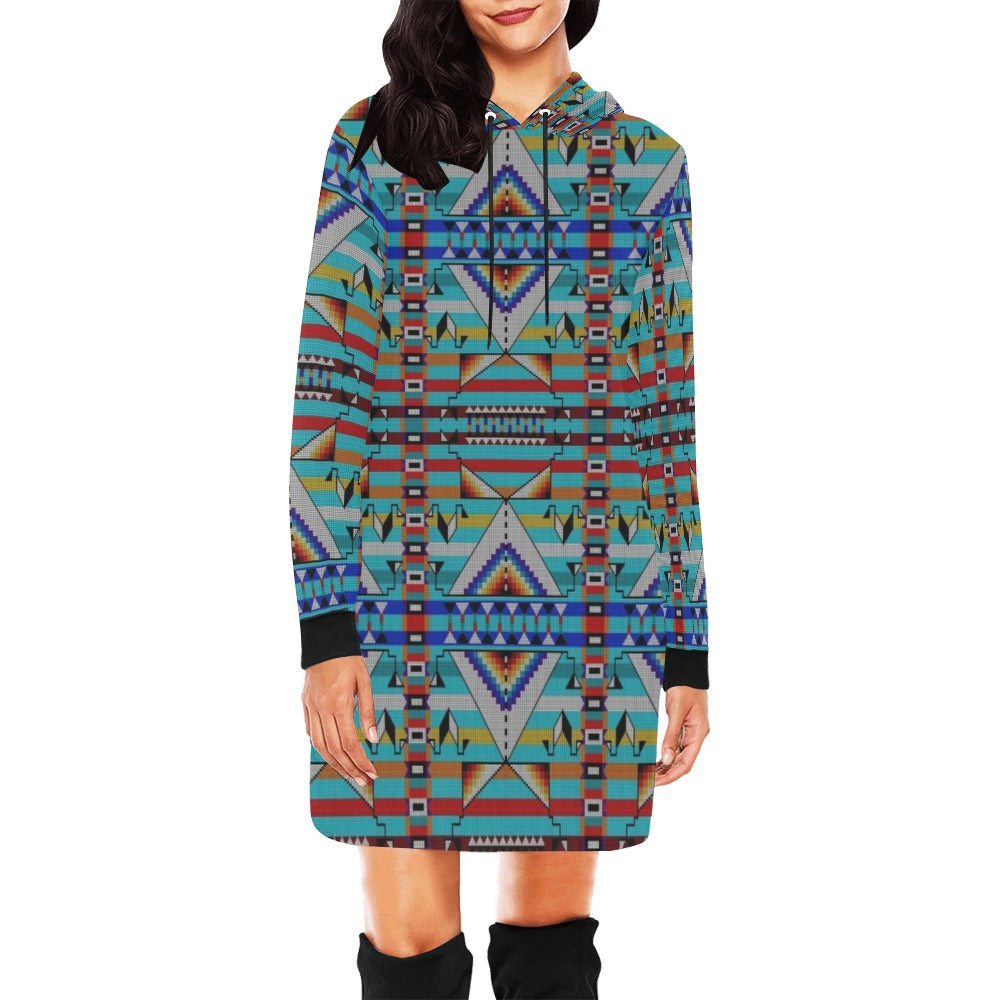 Medicine Blessing Turquoise Hoodie Dress