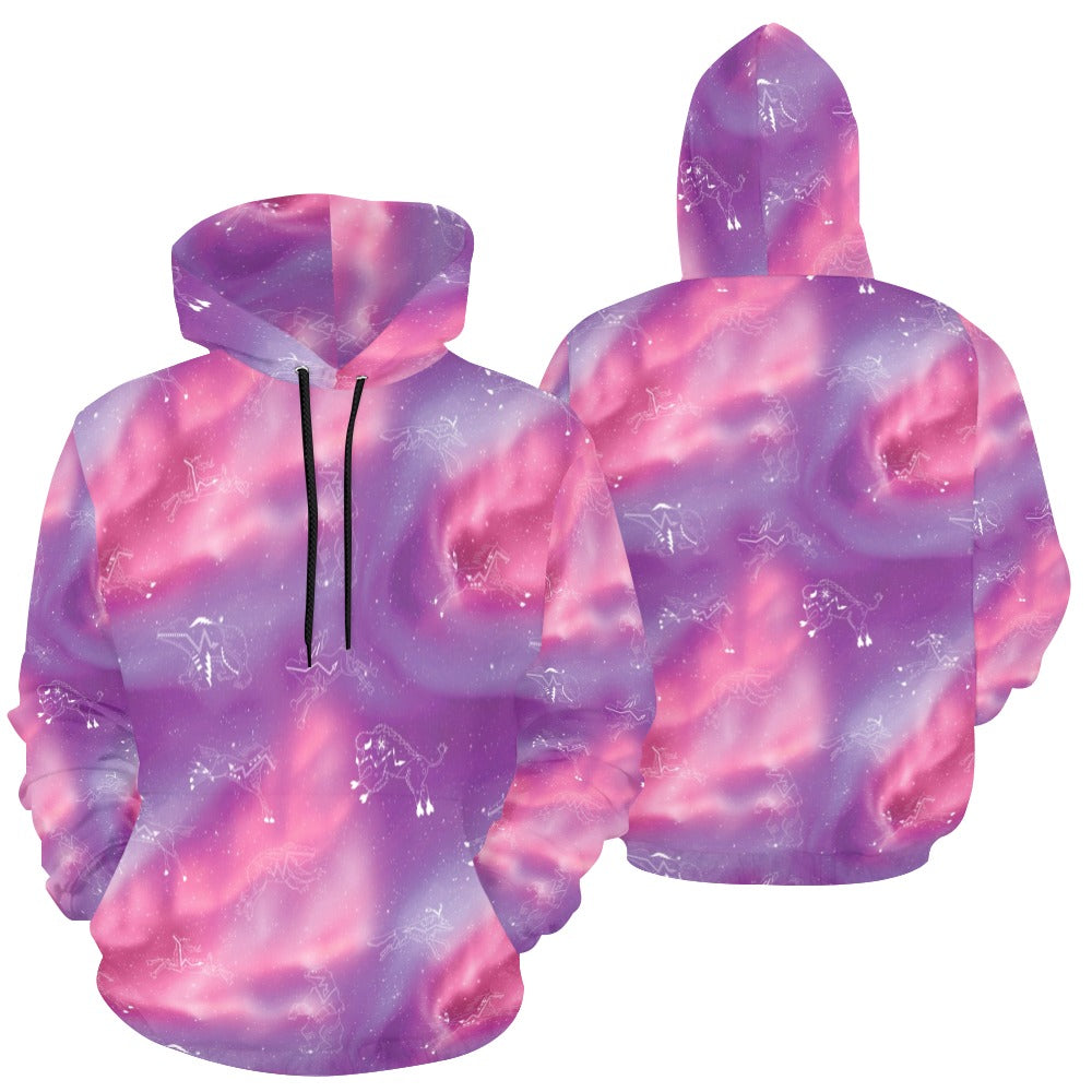 Animal Ancestors 7 Aurora Gases Pink and Purple Hoodie for Women (USA Size)