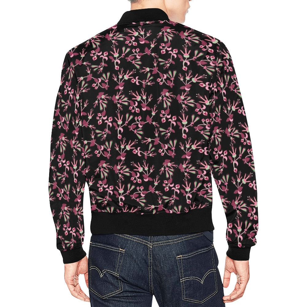 Floral Green Black Bomber Jacket for Men