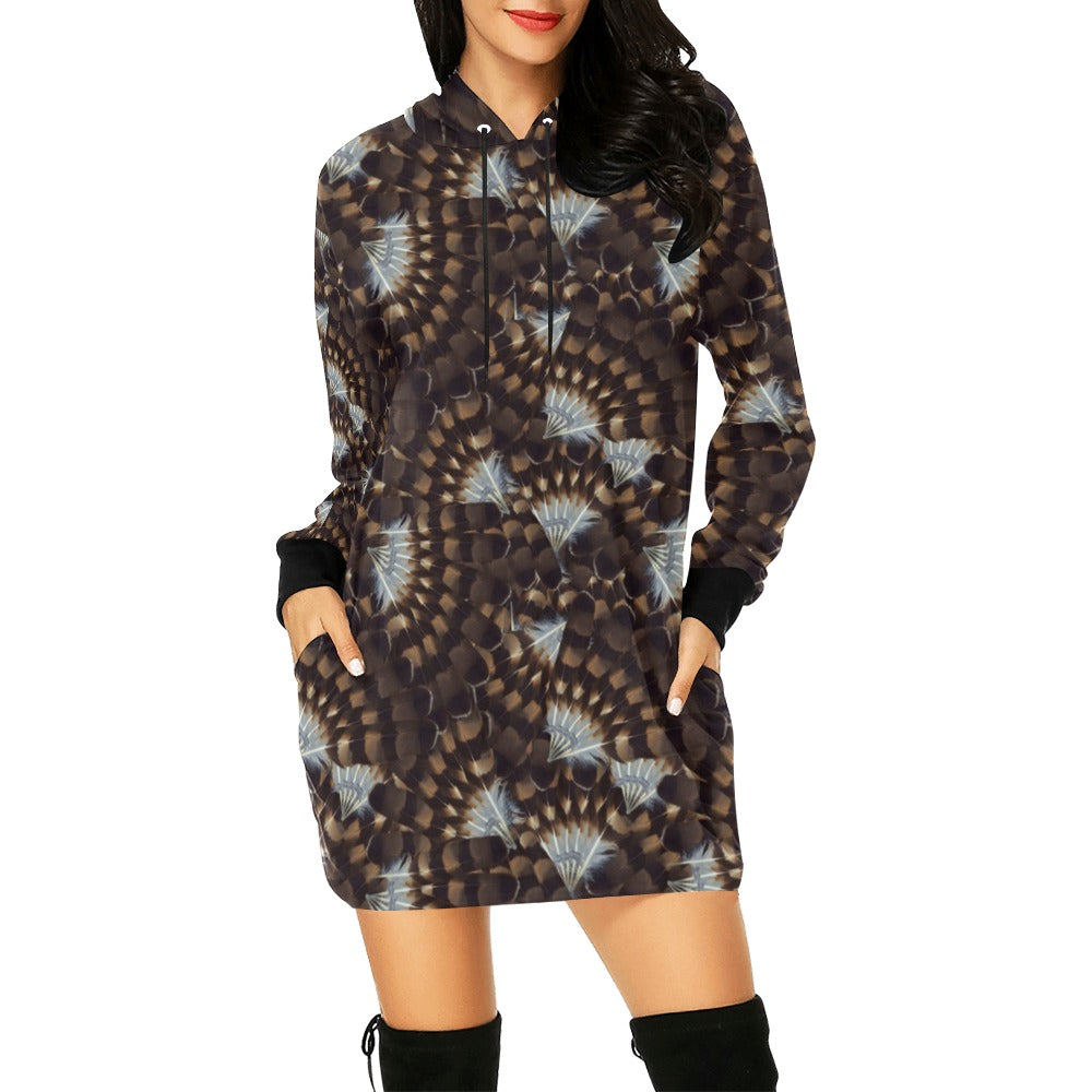 Hawk Feathers Hoodie Dress