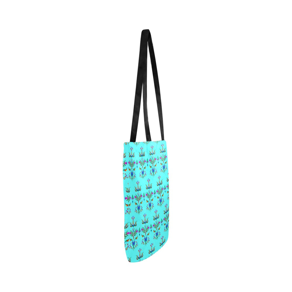 Dakota Damask Turquoise Reusable Shopping Bag (Two sides)