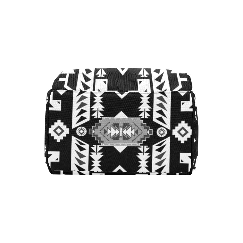 Chiefs Mountain Black and White Multi-Function Diaper Backpack/Diaper Bag