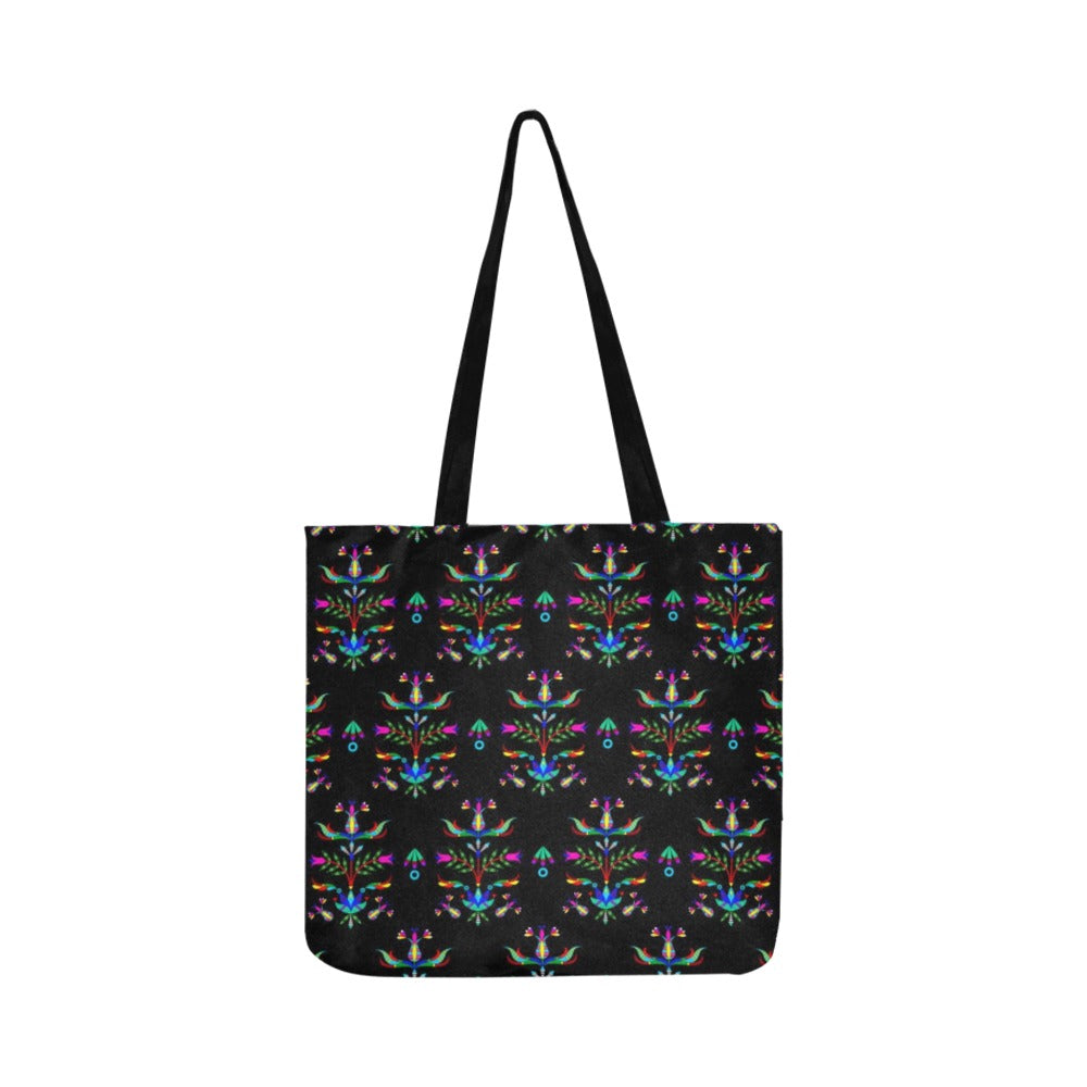 Dakota Damask Black Reusable Shopping Bag (Two sides)