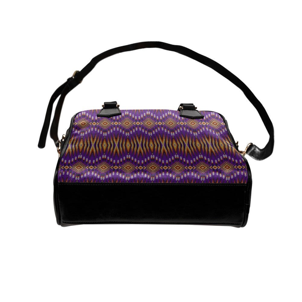 Fire Feather Purple Shoulder Handbag