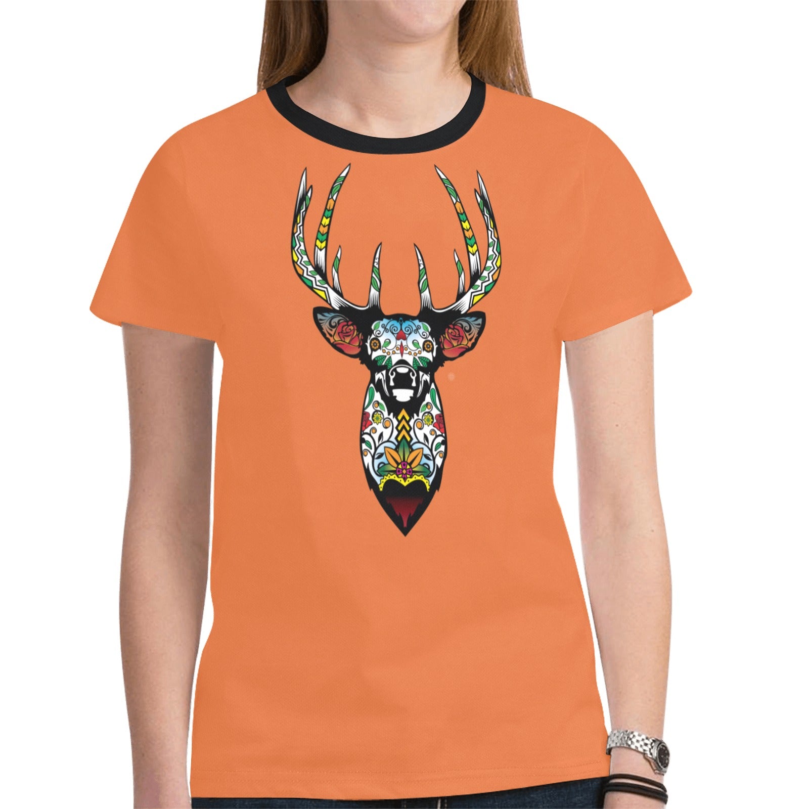 Elk Spirit Guide (Orange) T-shirt for Women