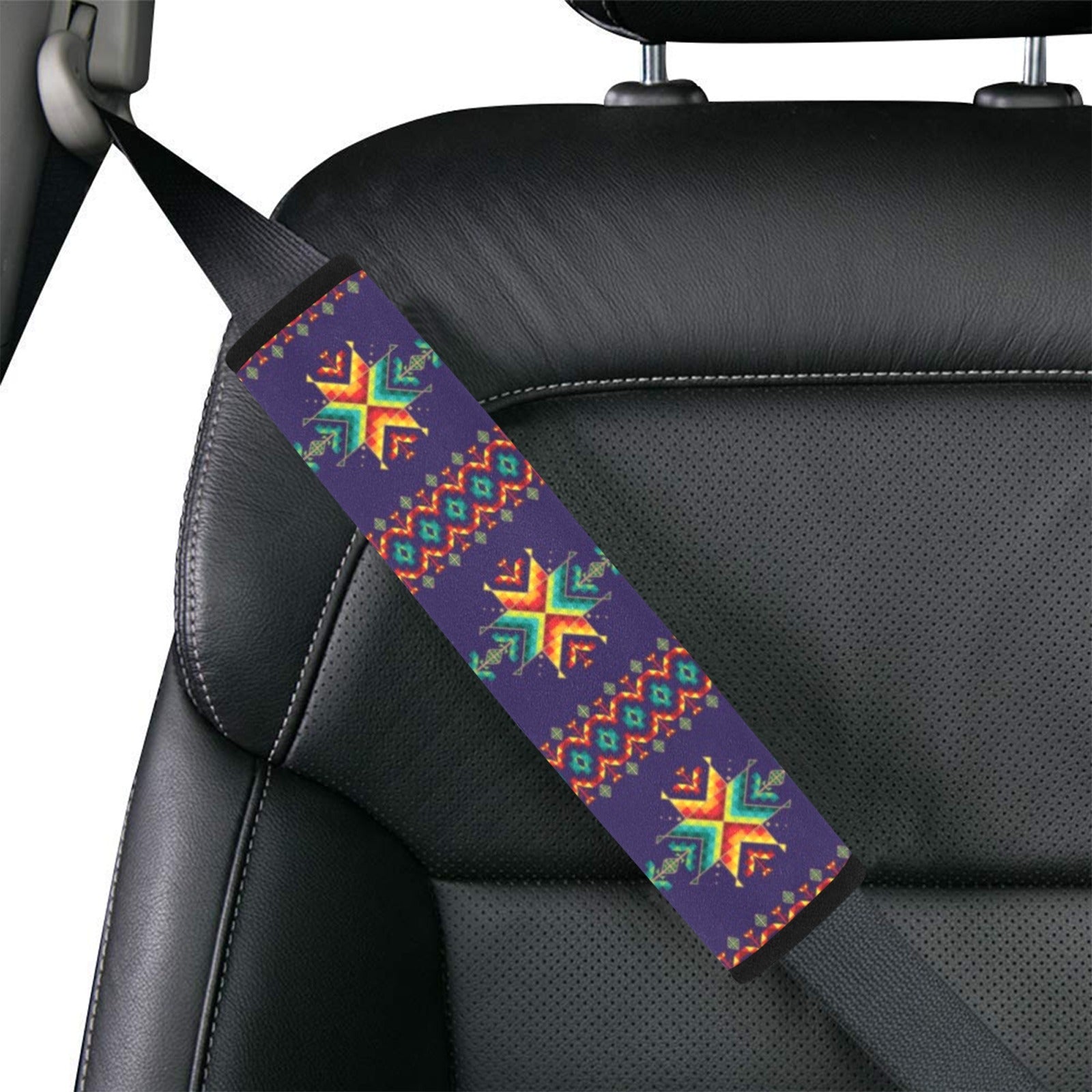 Dreams of Ancestors Indigo Car Seat Belt Cover 7''x12.6'' (Pack of 2)