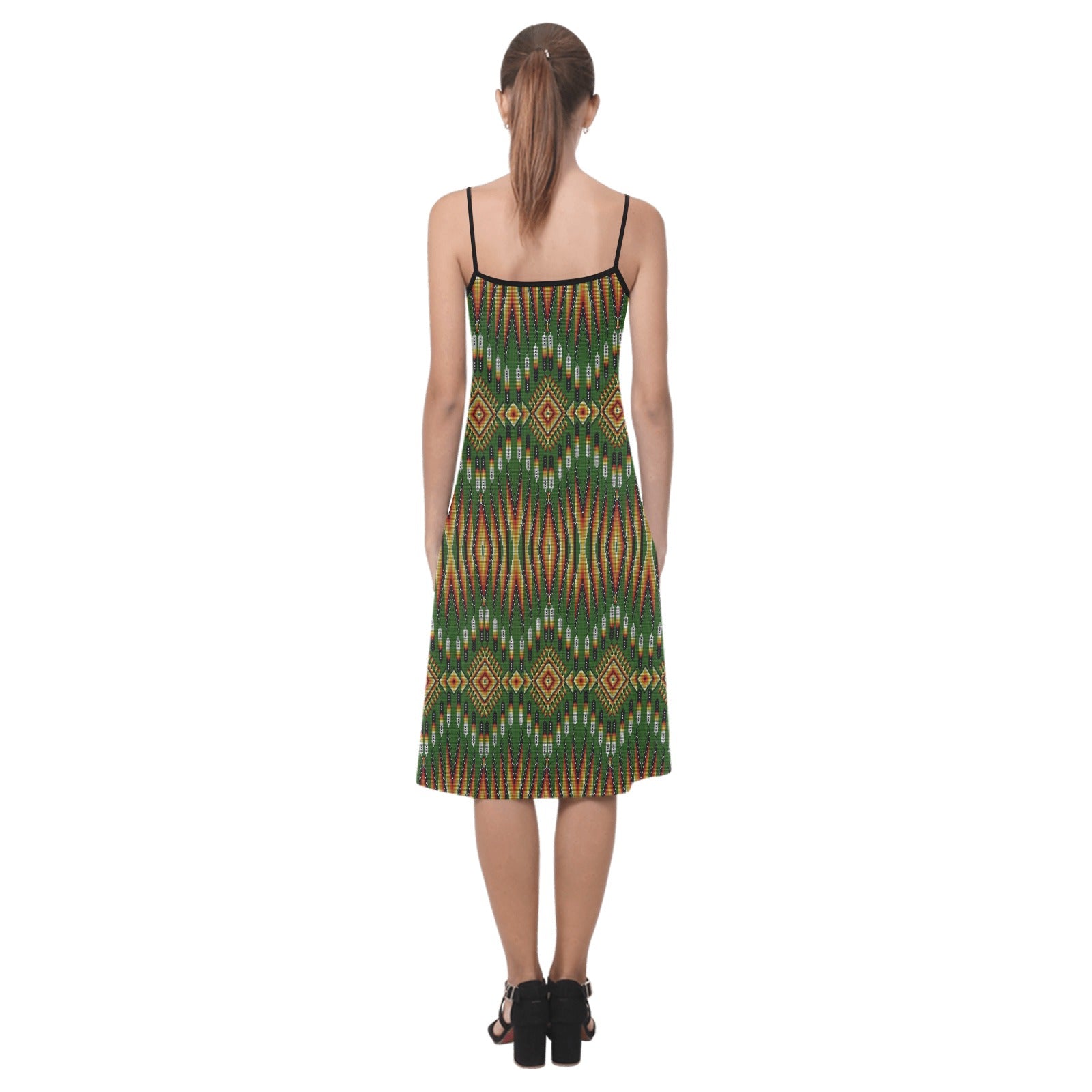 Fire Feather Green Alcestis Slip Dress