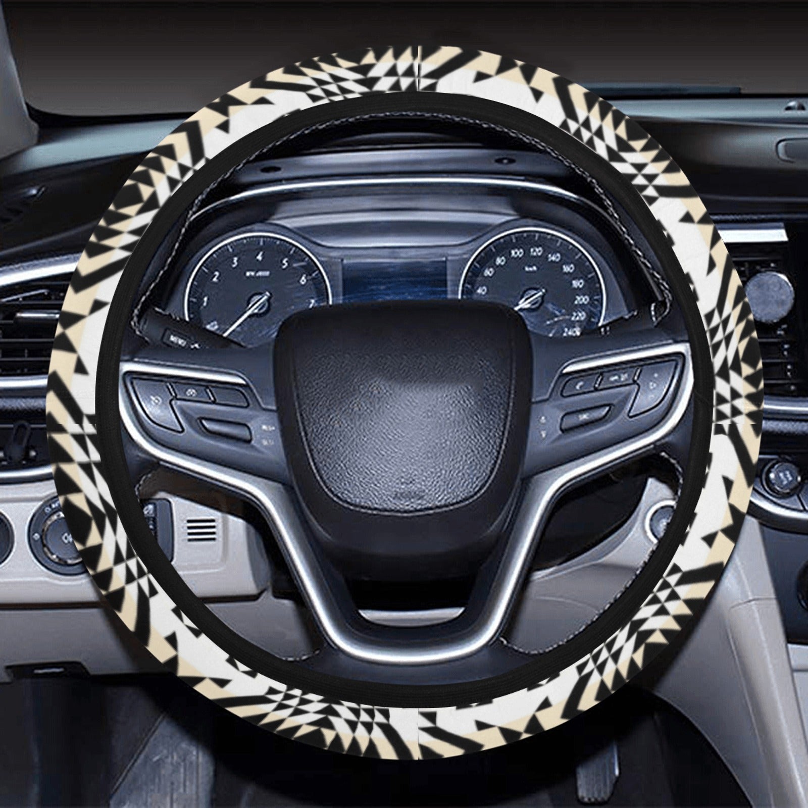 Black Rose Winter Canyon Steering Wheel Cover with Elastic Edge
