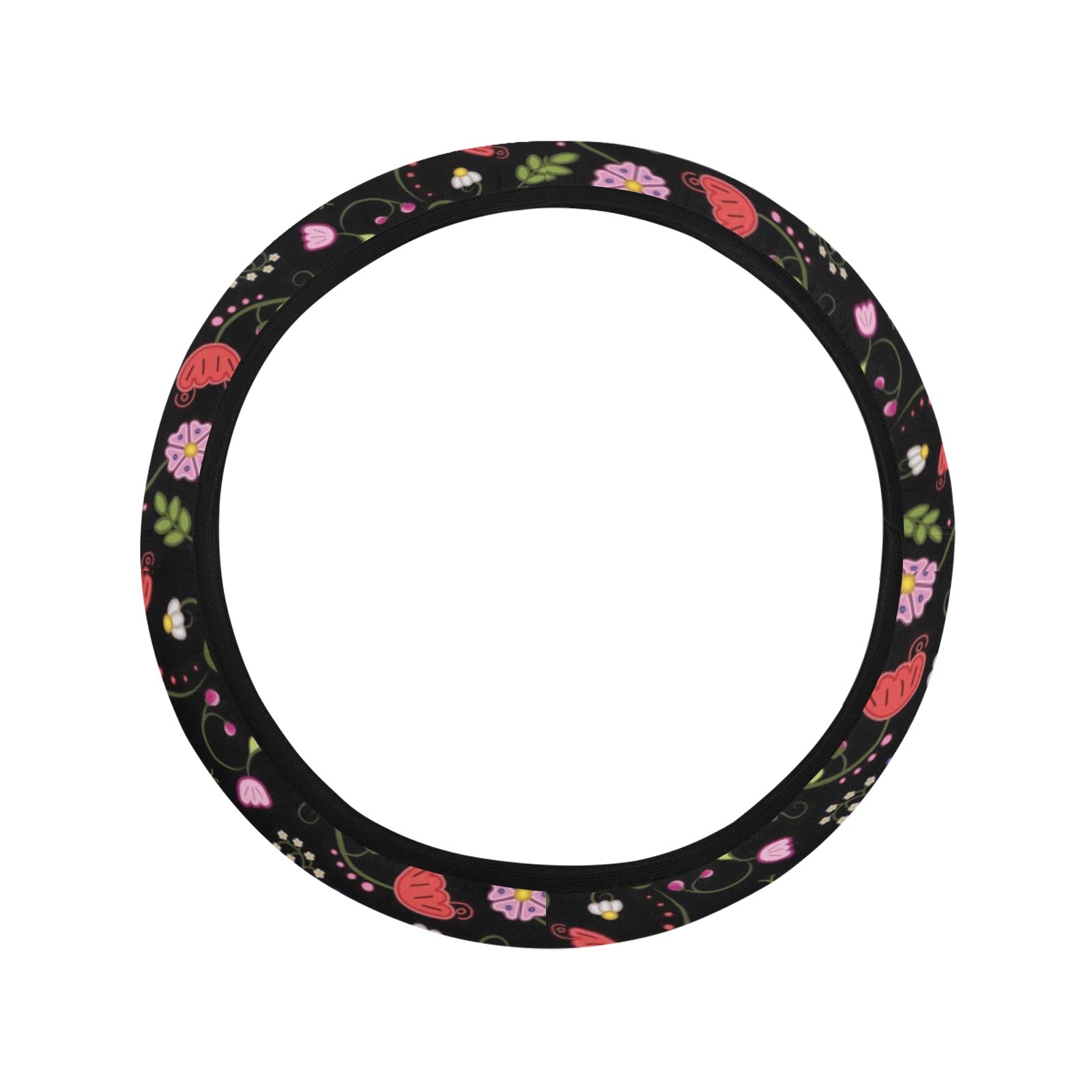 Nipin Blossom Midnight Steering Wheel Cover with Elastic Edge