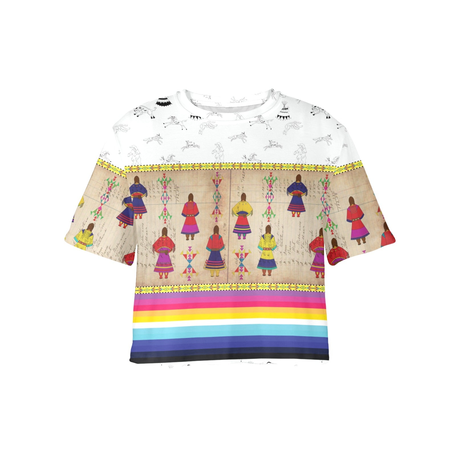 Ledger Round Dance Clay Women's Cropped T-shirt