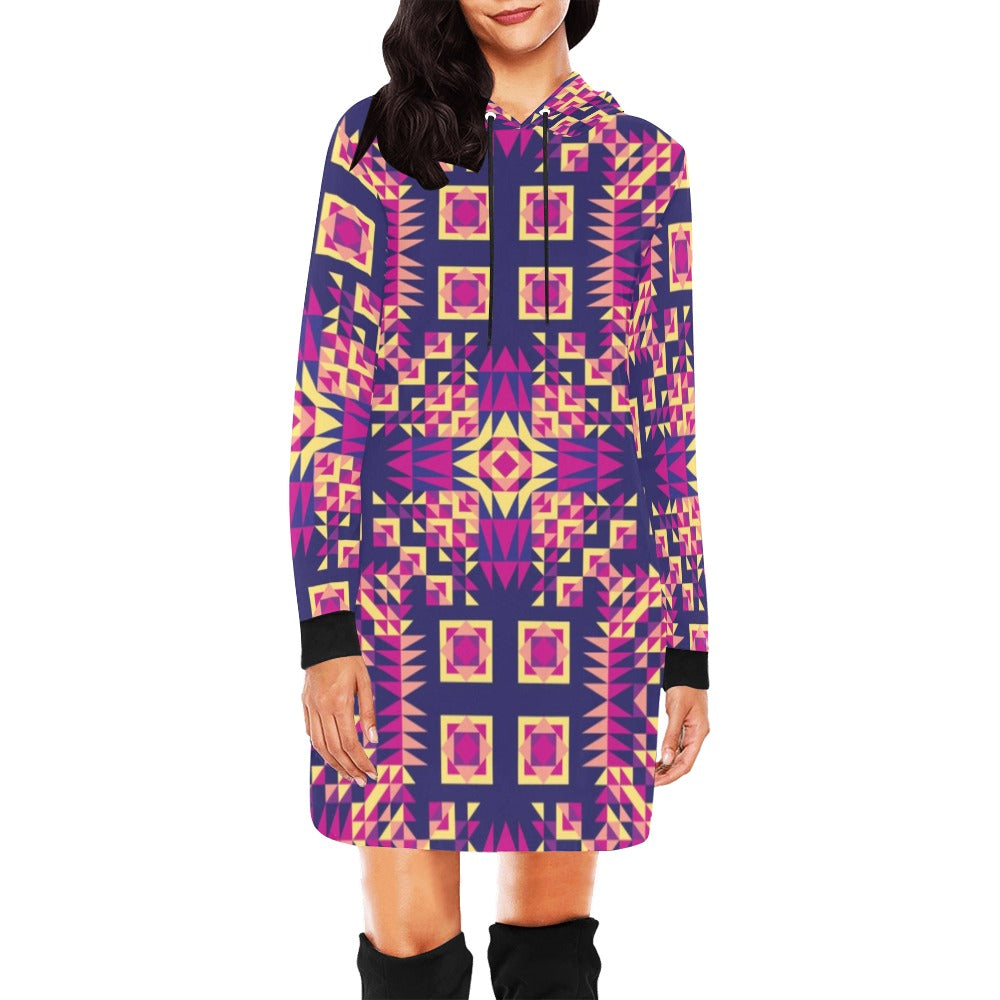 Kaleidoscope Bleu Hoodie Dress