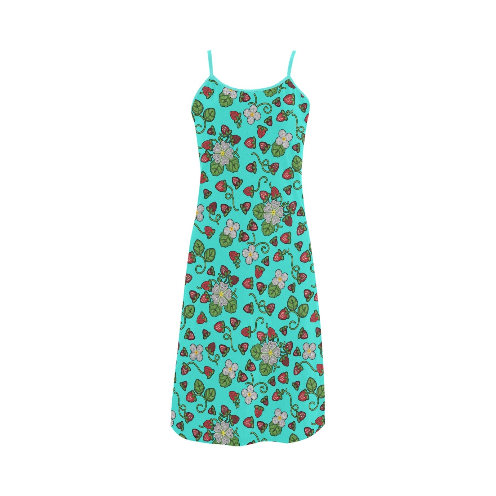 Strawberry Dreams Turquoise Alcestis Slip Dress