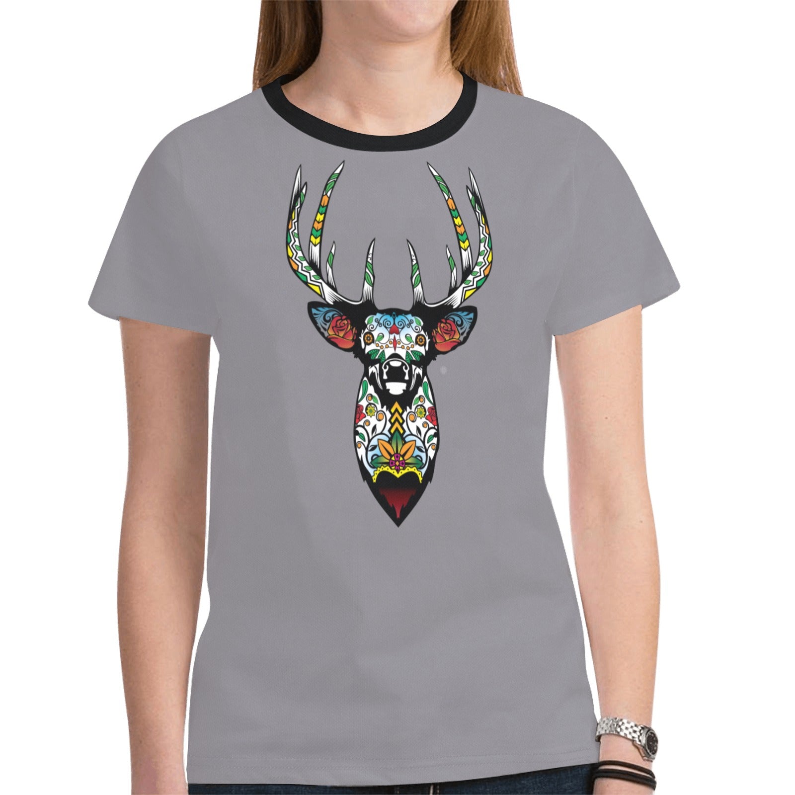 Elk Spirit Guide (Dark Gray) T-shirt for Women