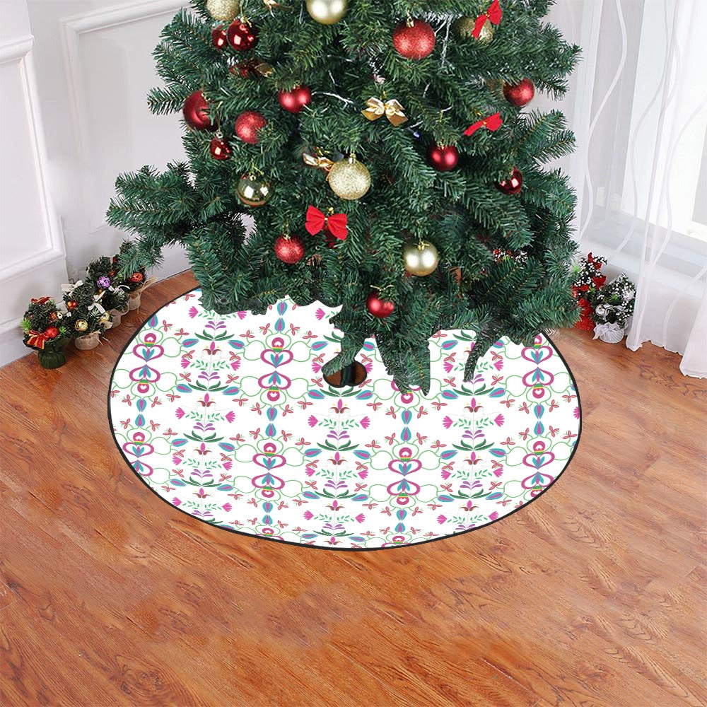 Quilled Divine White Christmas Tree Skirt 47" x 47"