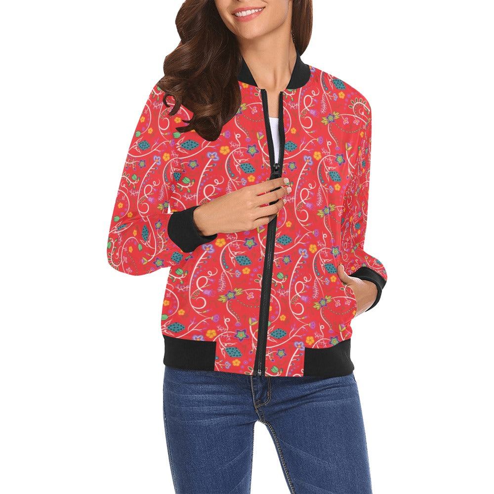 Fresh Fleur Fire Bomber Jacket for Women