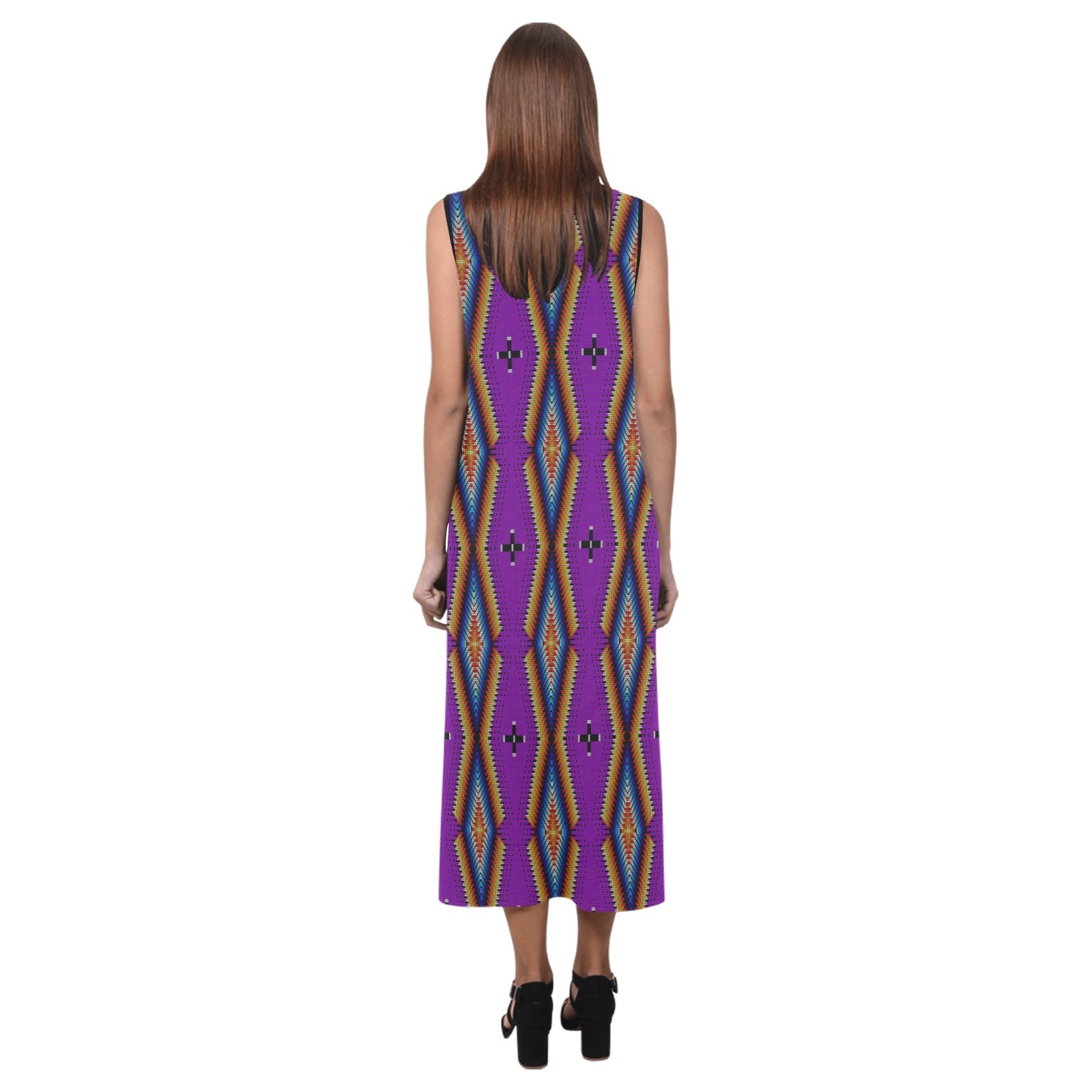 Diamond in the Bluff Purple Phaedra Sleeveless Open Fork Long Dress