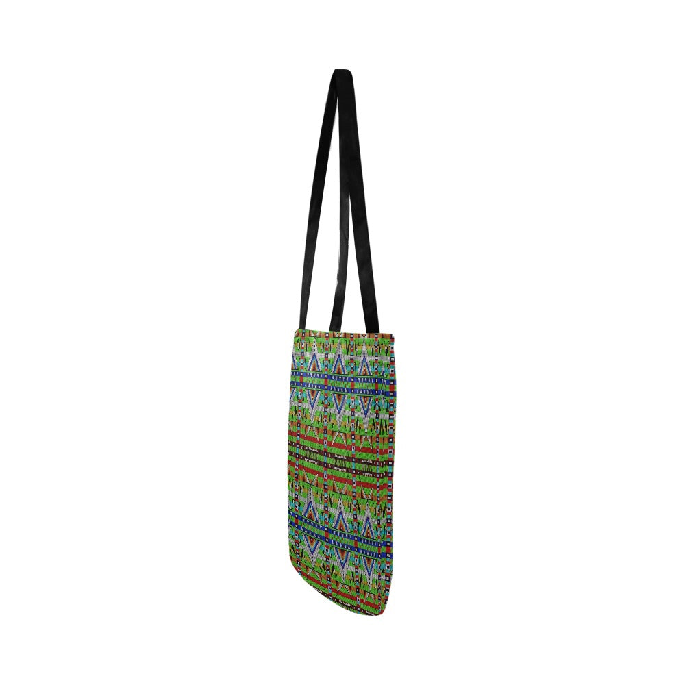 Medicine Blessing Lime Green Reusable Shopping Bag (Two sides)