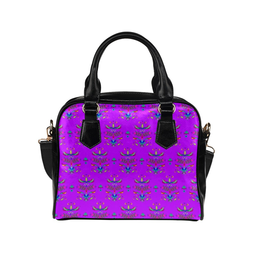 Dakota Damask Purple Shoulder Handbag