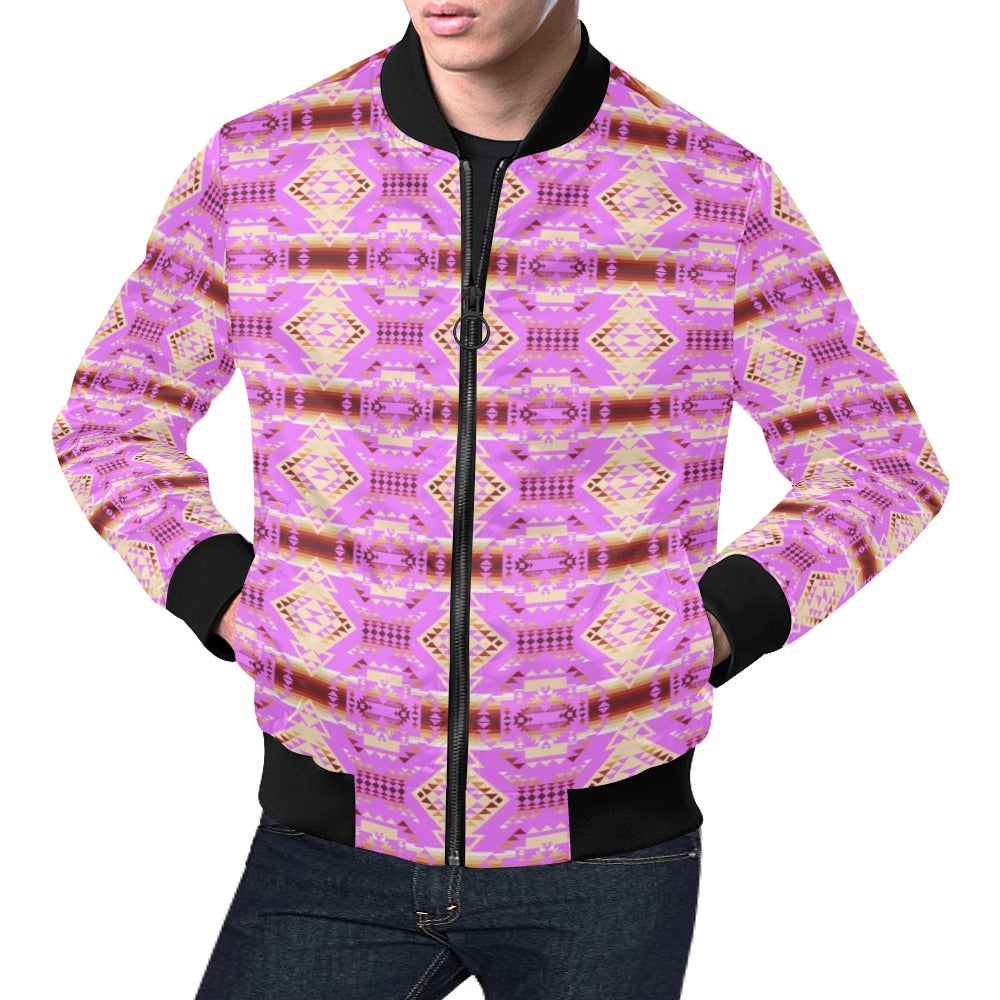 Gathering Earth Lilac All Over Print Bomber Jacket for Men