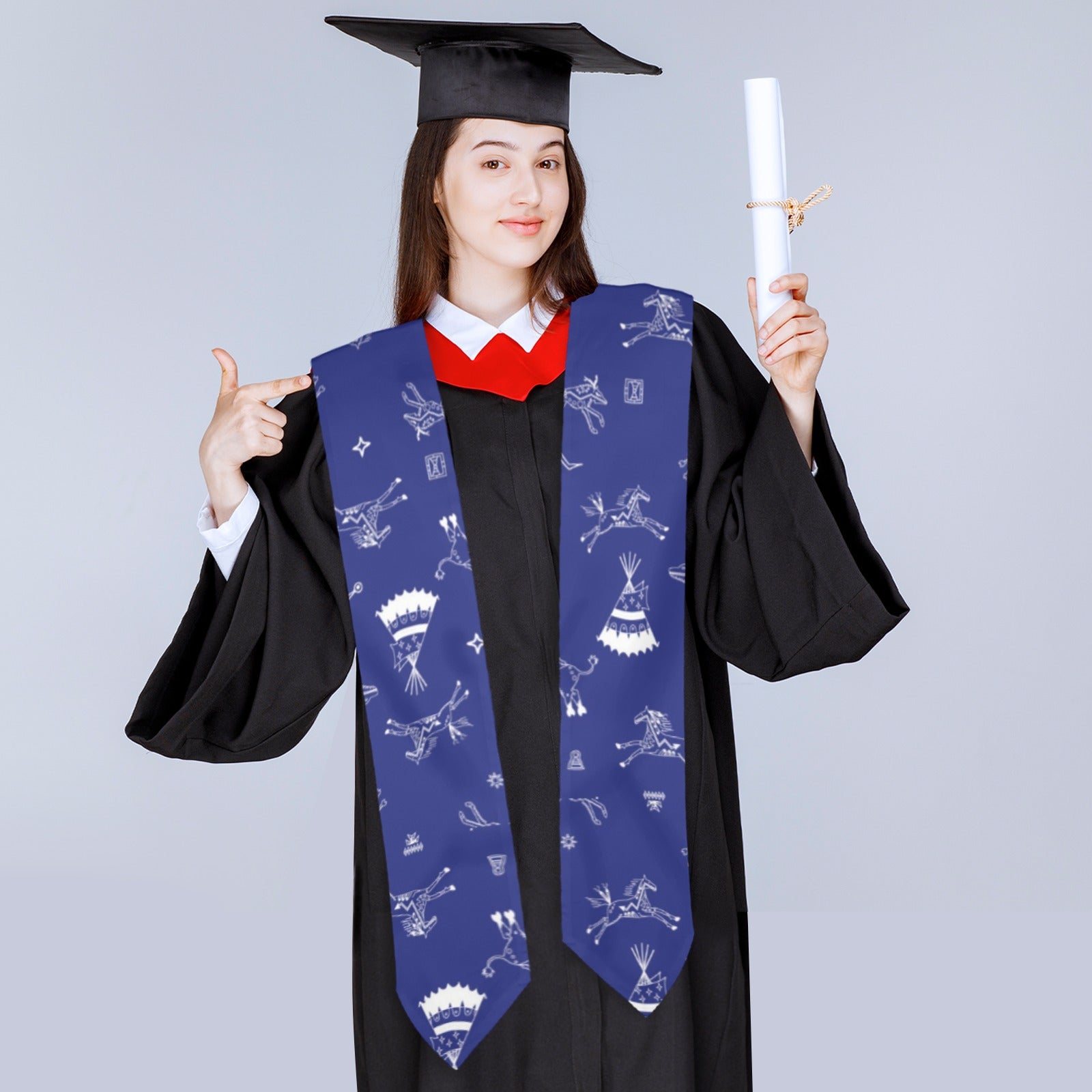 Ledger Dables Blue Graduation Stole