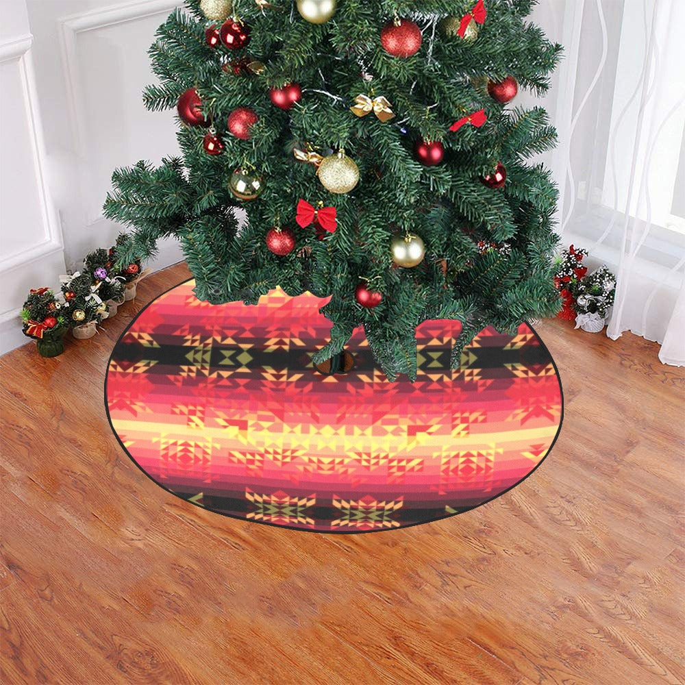 Soleil Fusion Rouge Christmas Tree Skirt 47" x 47"